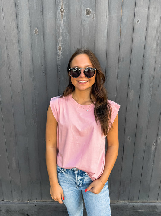 Bubblegum Ciara Cap Sleeve Tee (Another Love)