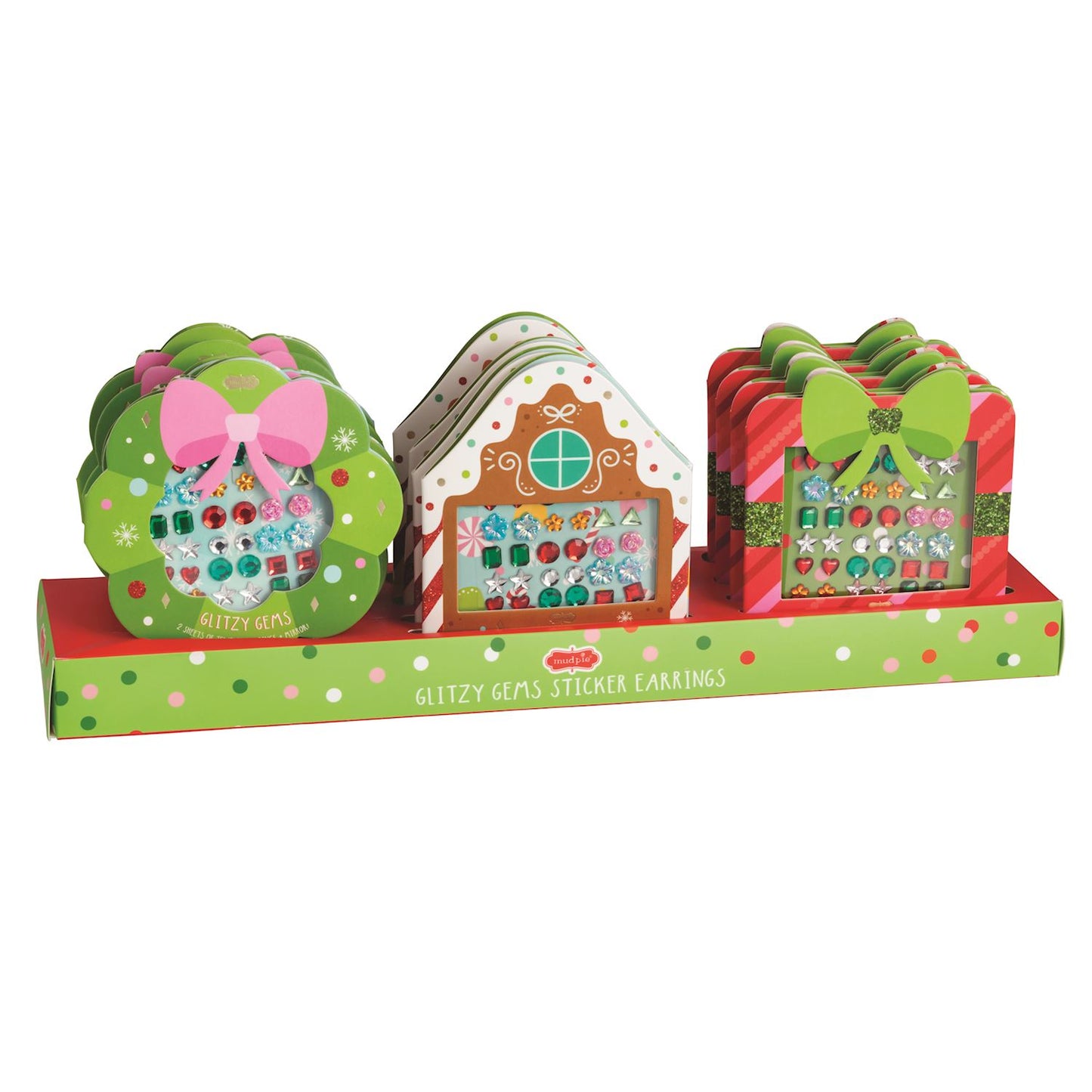 Christmas Glitzy Gems Stickers Earrings