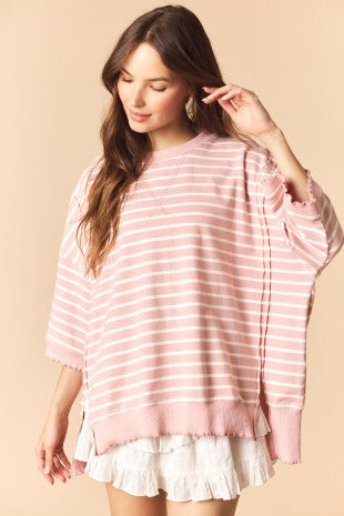 Stripe Lettuce Marrow Edge S/s Sweatshirt