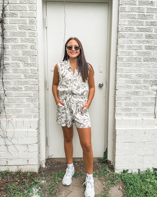 Porcelain Collared Romper (Elan)