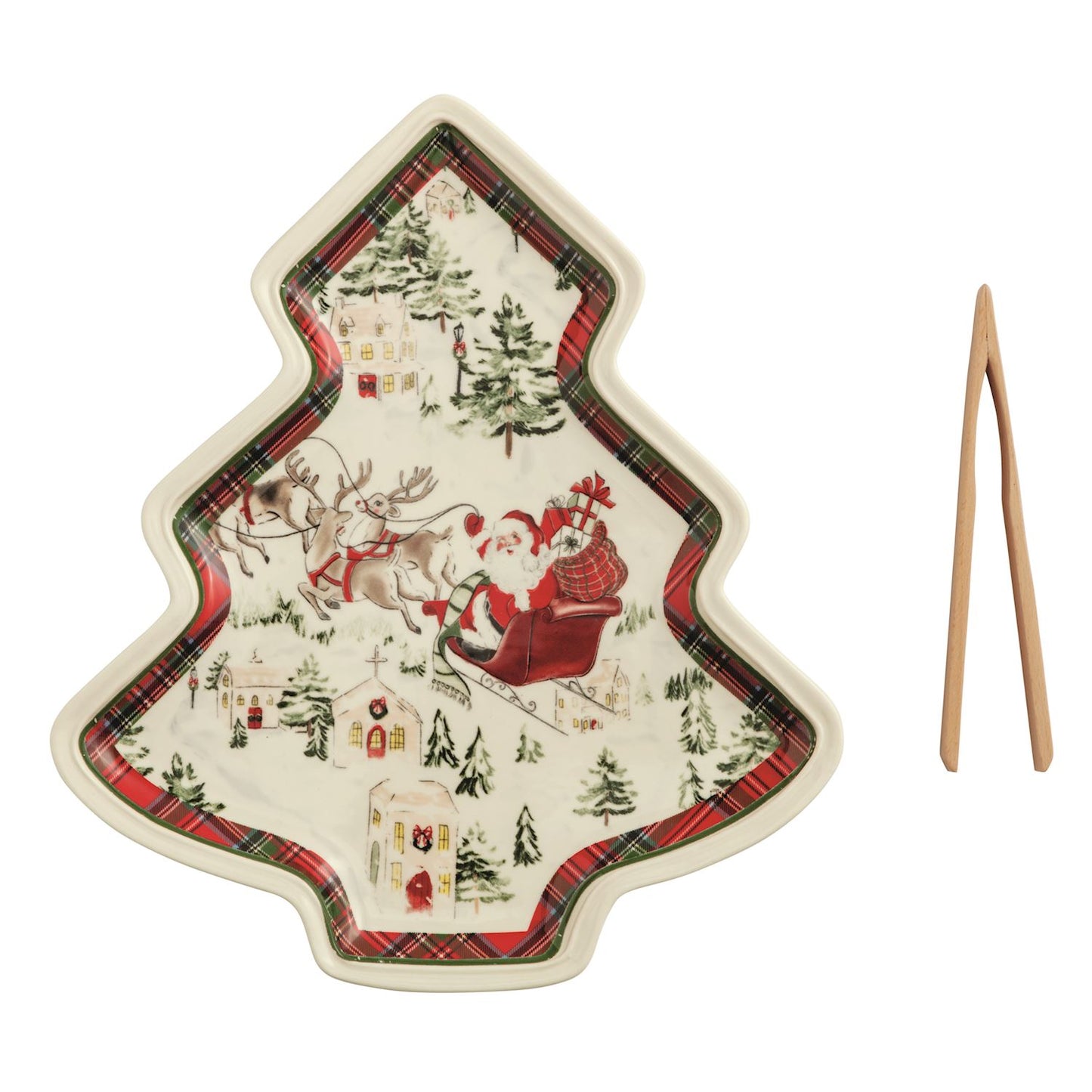 Santa Scene Cookie Plate Set