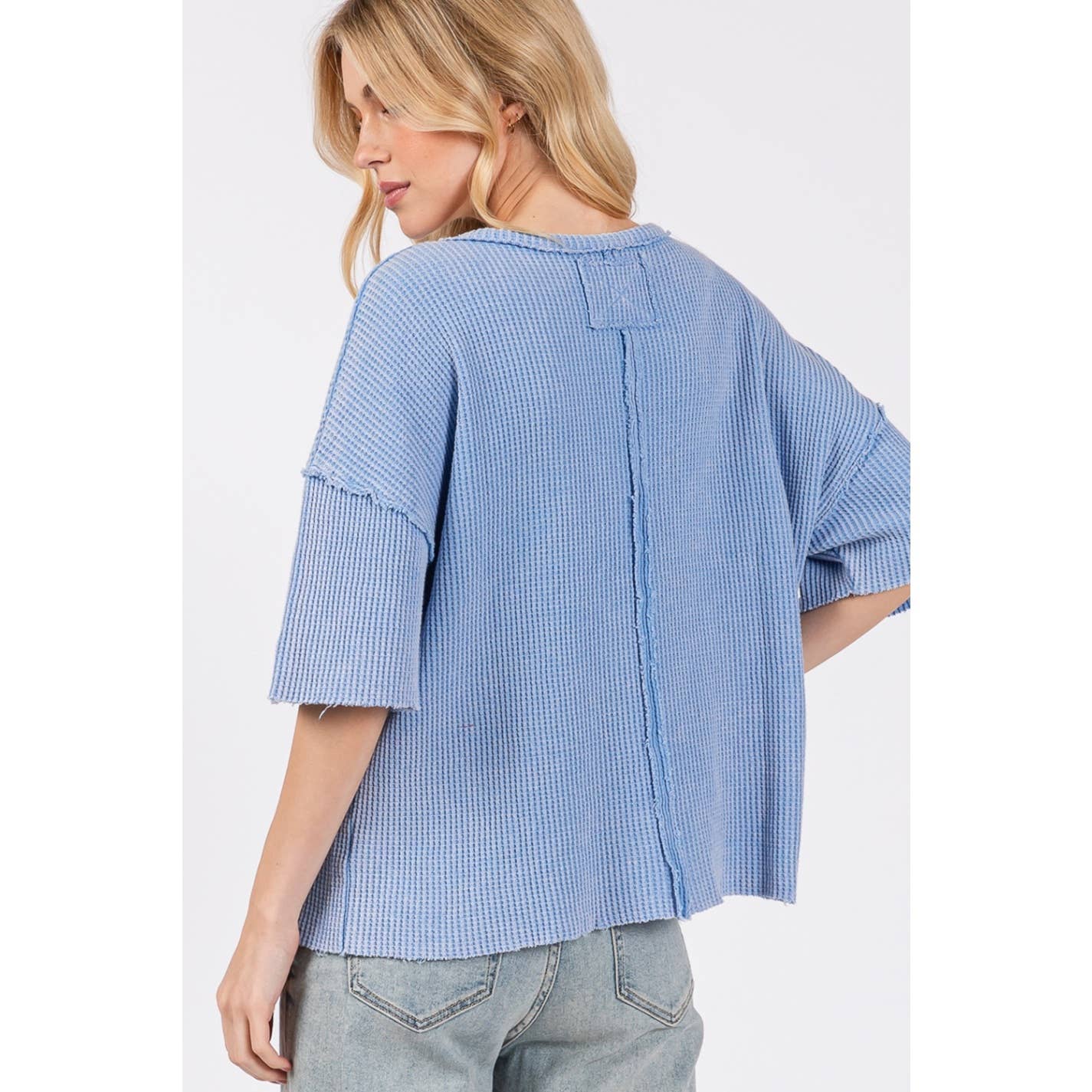 Blue Mineral Wash Pocket Tee