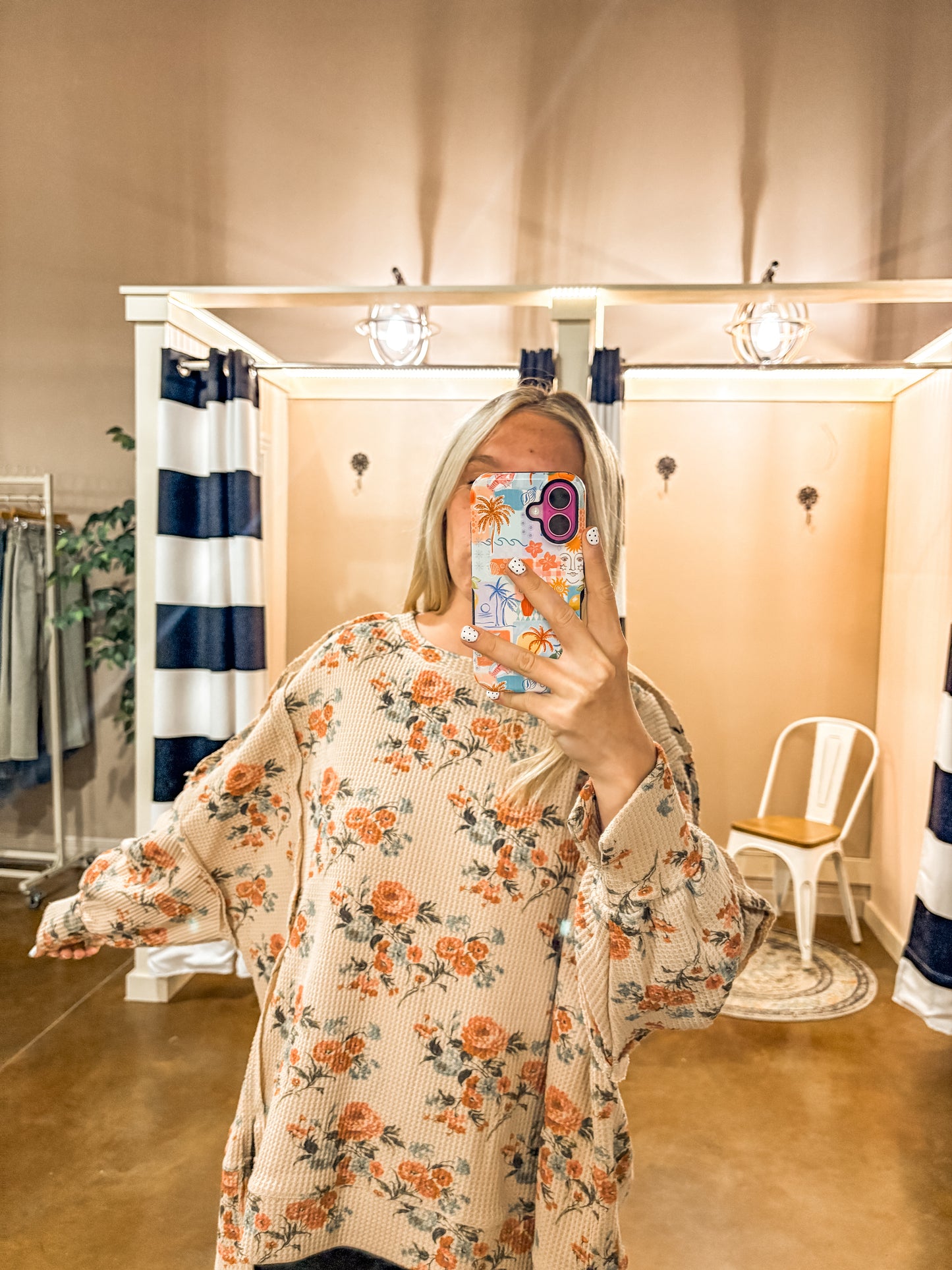 Charli Oversized Floral Thermal LS