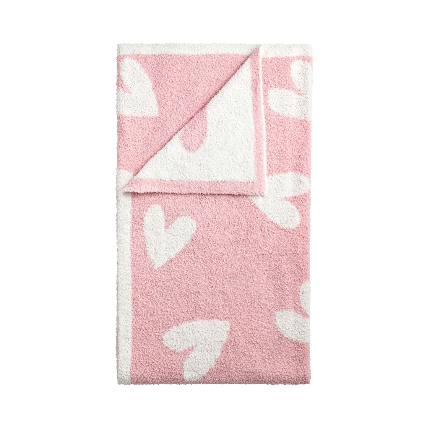 Pink Heart Chenille Blanket
