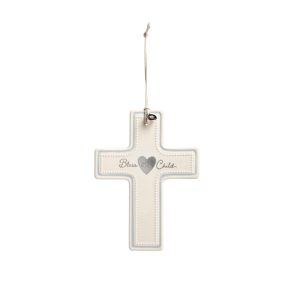Bless This Child Wall Cross Blue (Demdaco)
