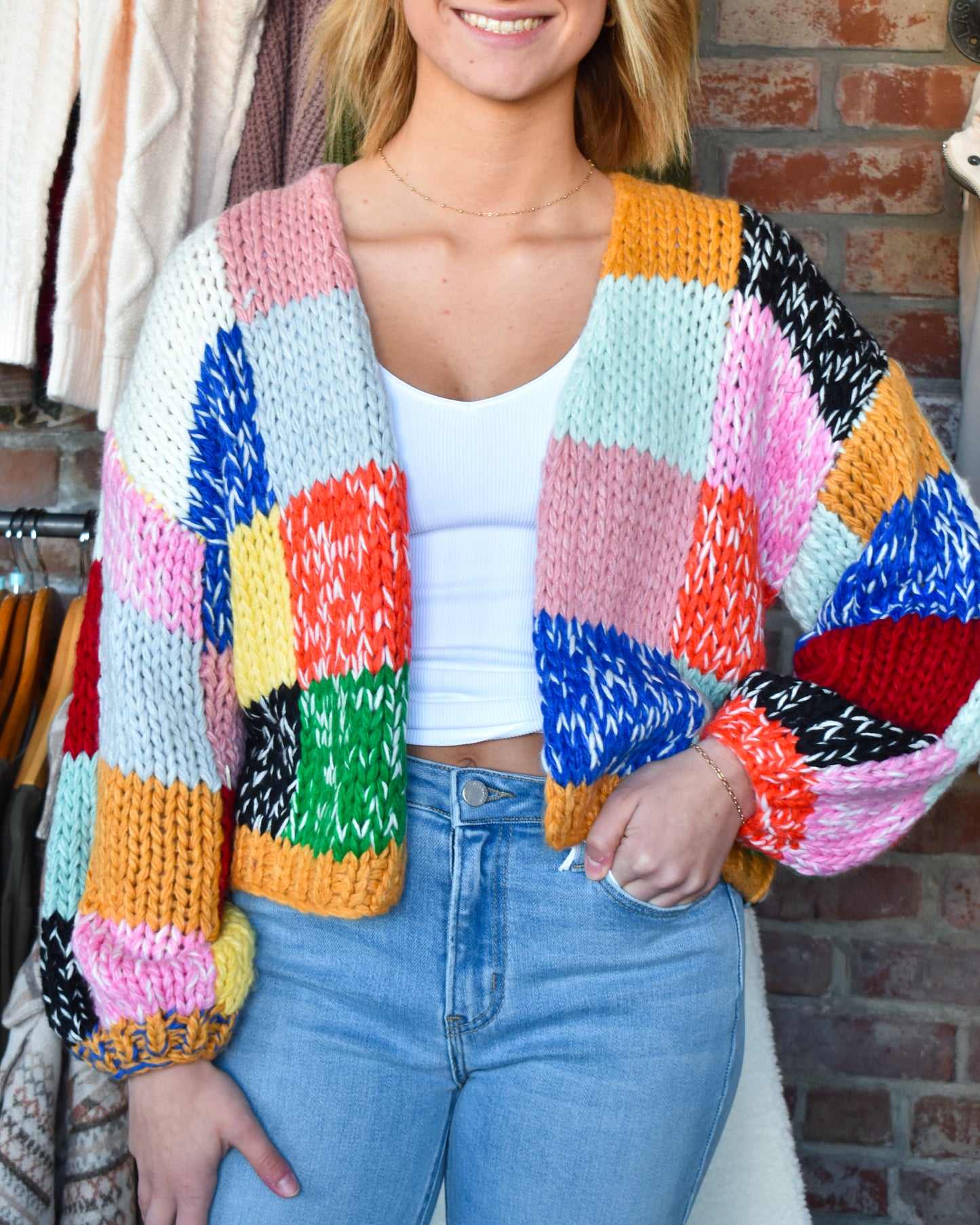 Multicolor Patch Cardi (Polagram)