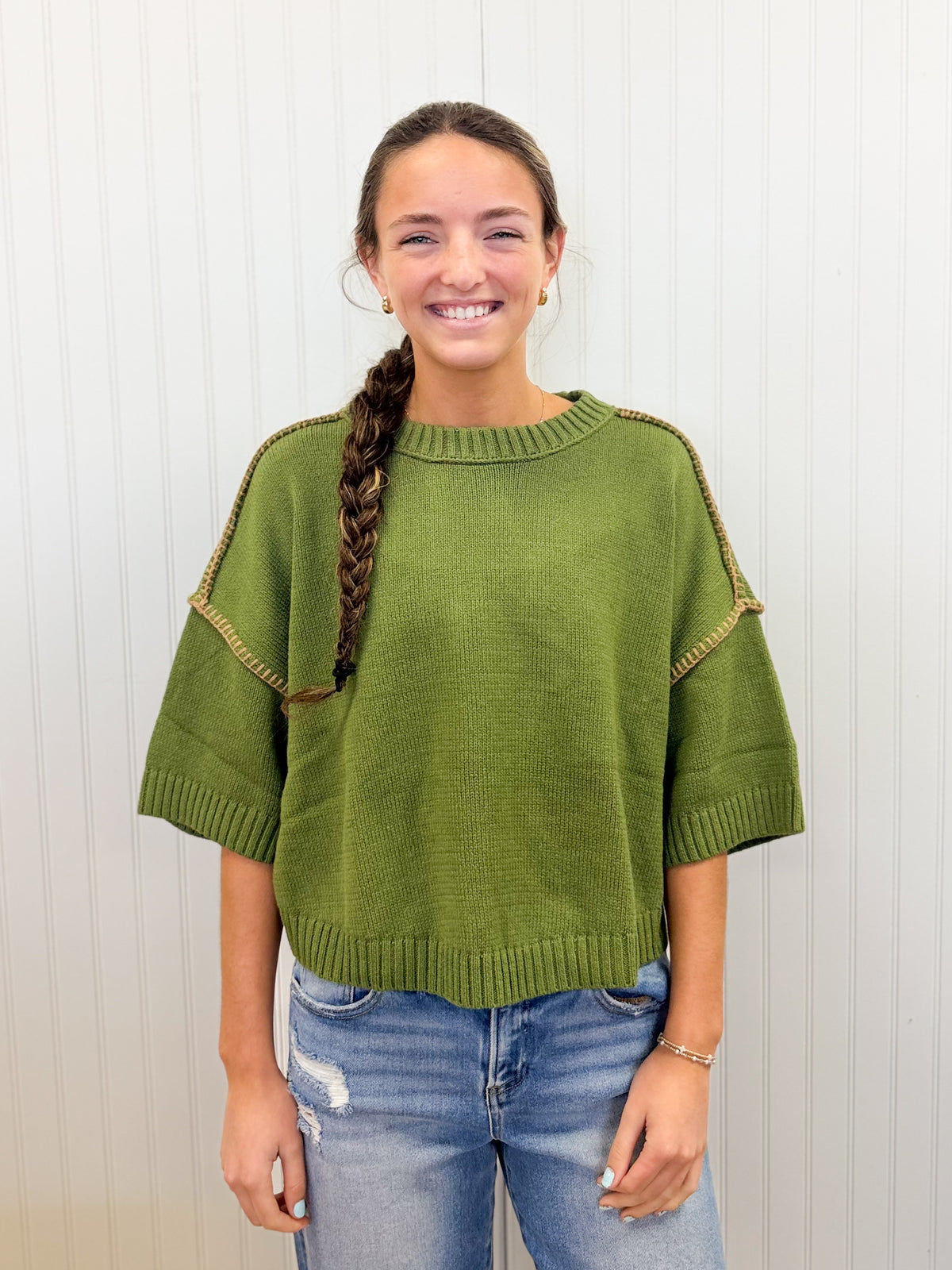 Olive Cropped Tee