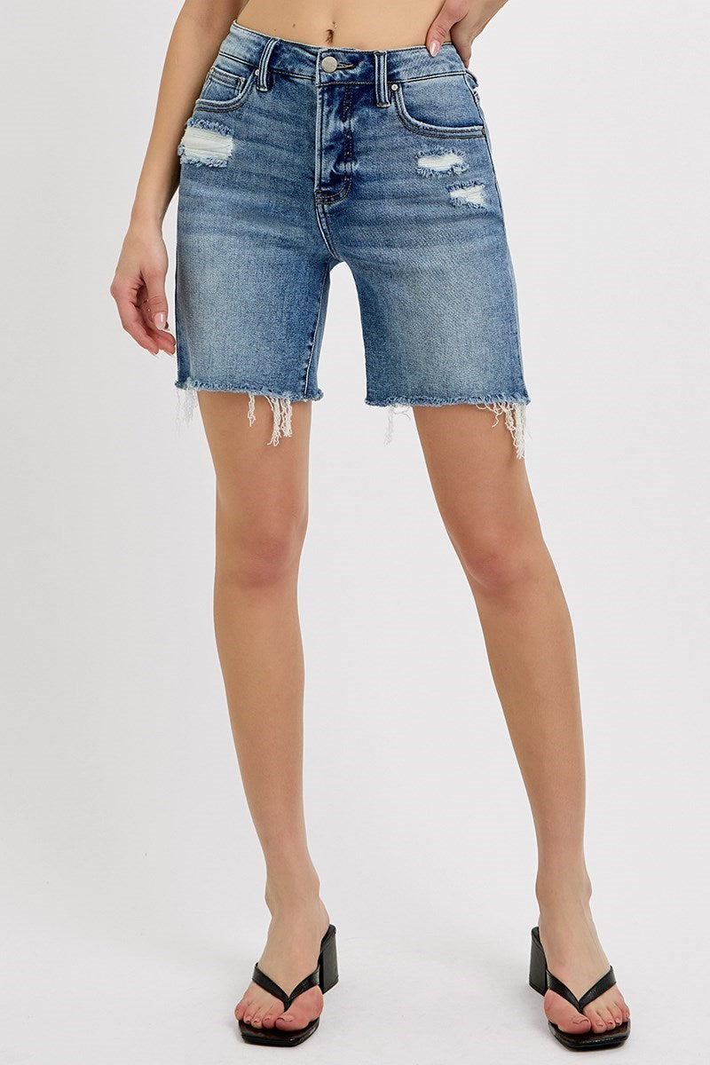 TC High Rise Loose Fit Mid-Length Shorts