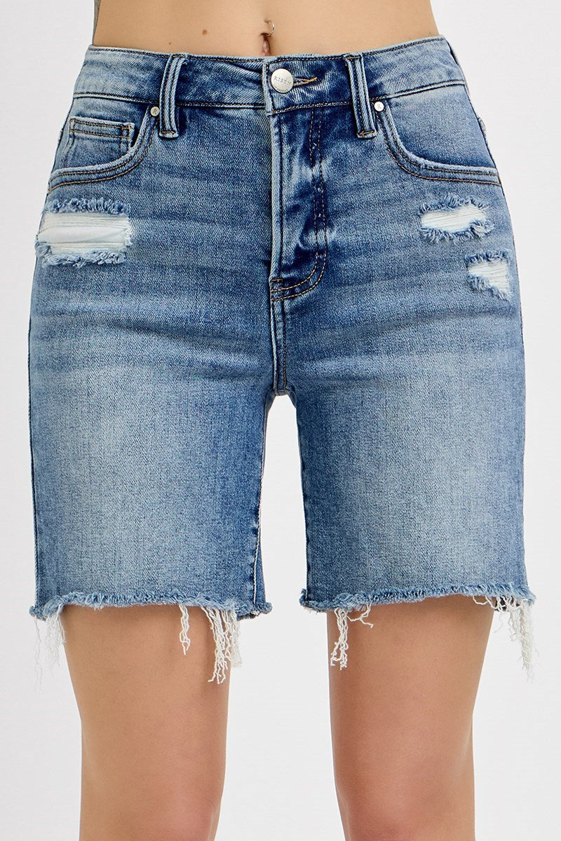 TC High Rise Loose Fit Mid-Length Shorts
