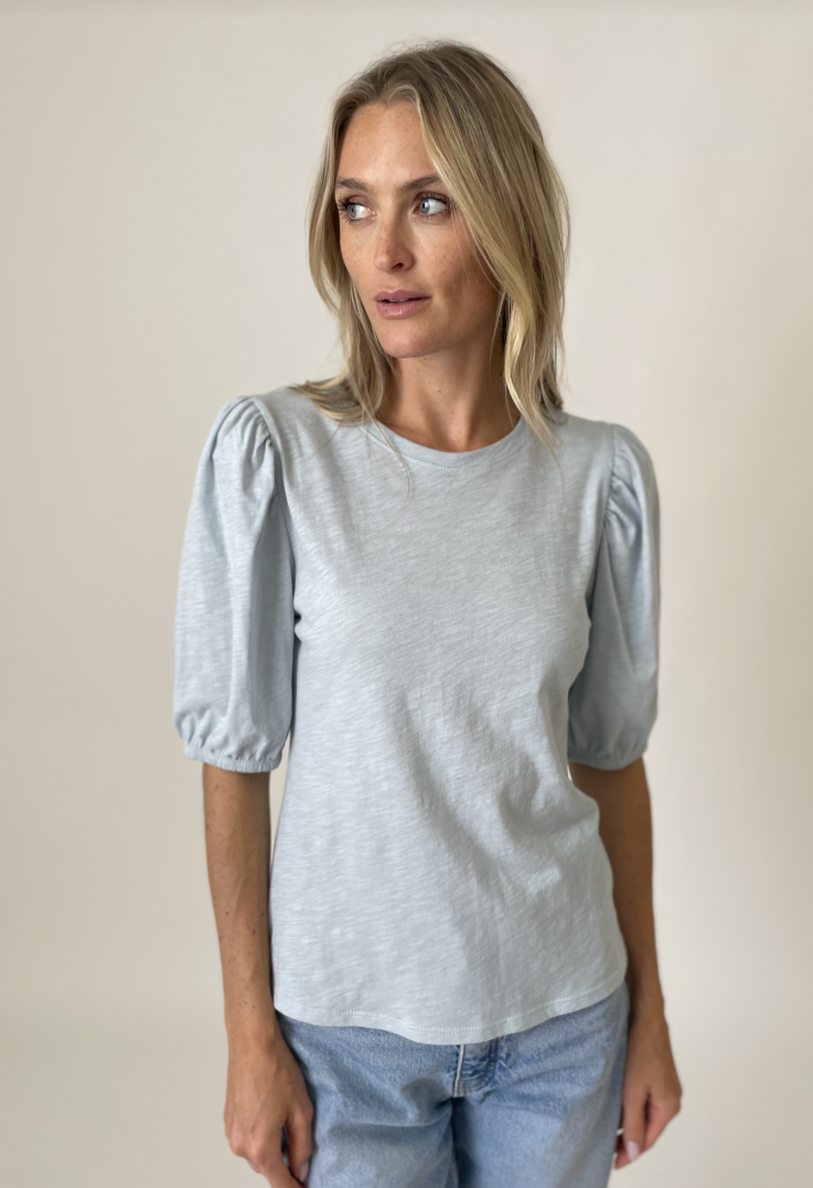 Aquamarine Crewneck Puff Sleeve (Six/Fifty)