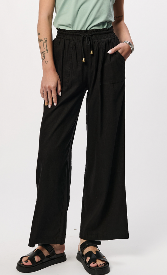 Stormi Black Linen Wide Leg (Another Love)
