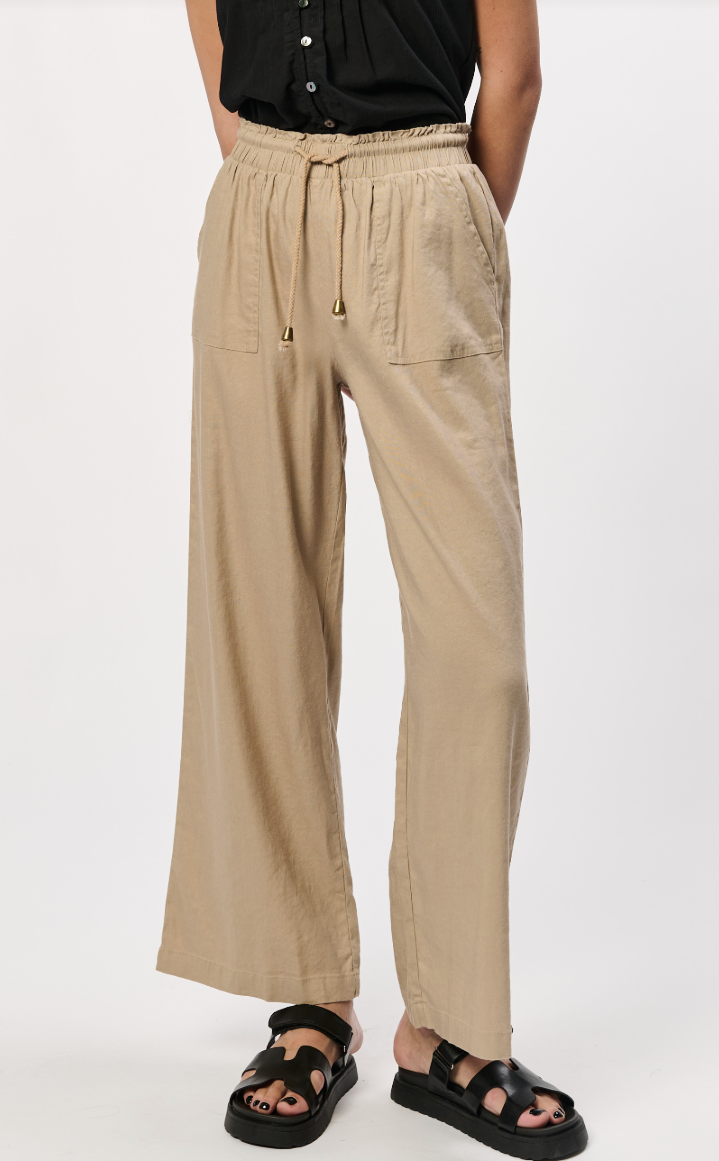 Stormi Khaki Linen Wide Leg (Another Love)