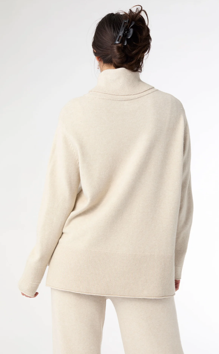 Oatmeal Heavenly-Luxe Cowl Neck Sweater