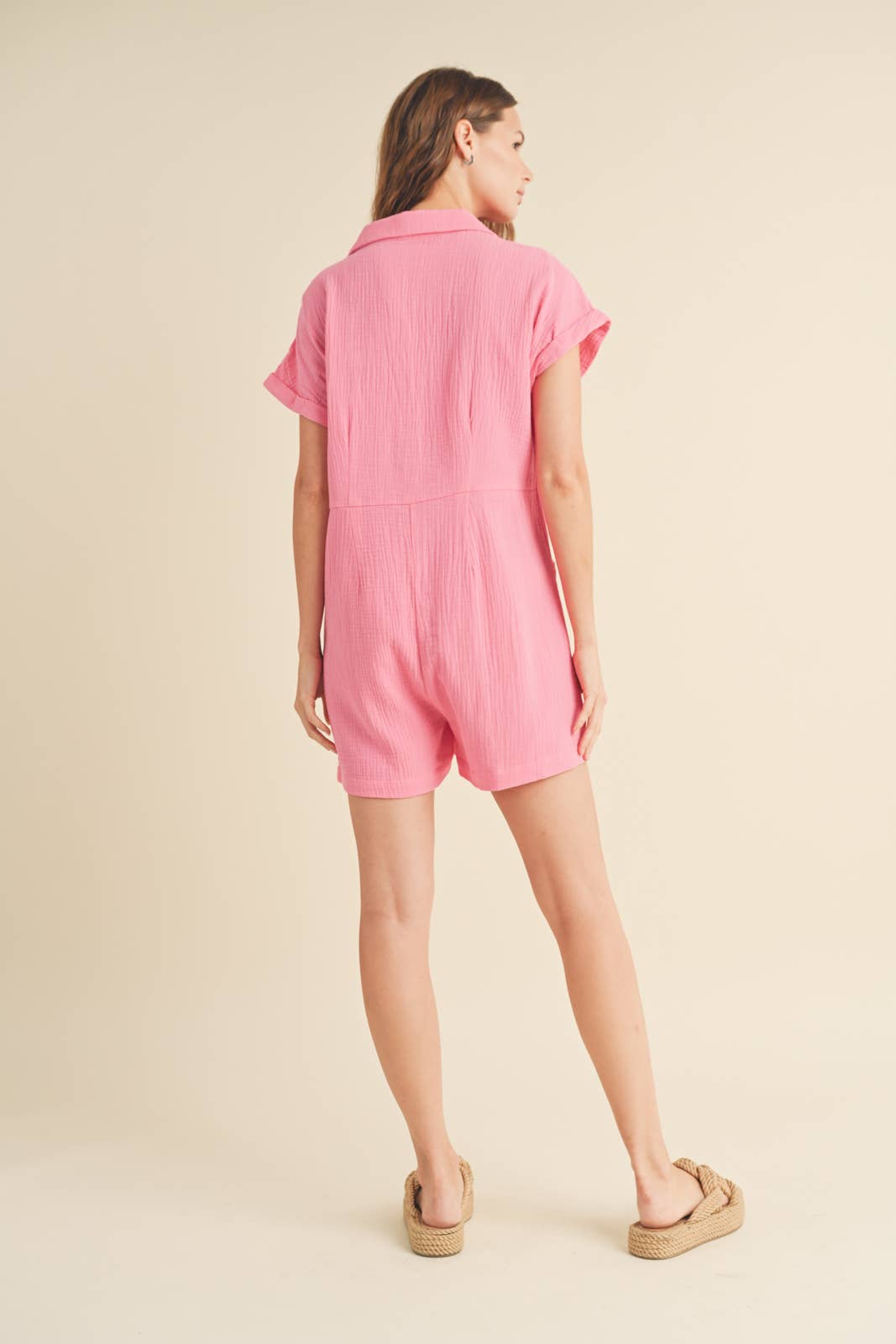 Gauze Button-Up Romper