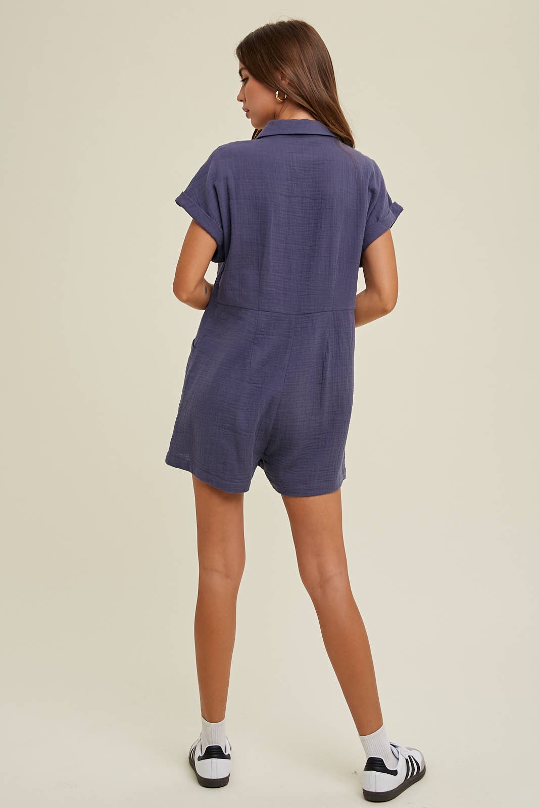 Gauze Button-Up Romper