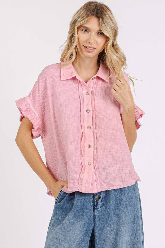 Mineral Wash Ruffle Sleeve (Mittoshop)