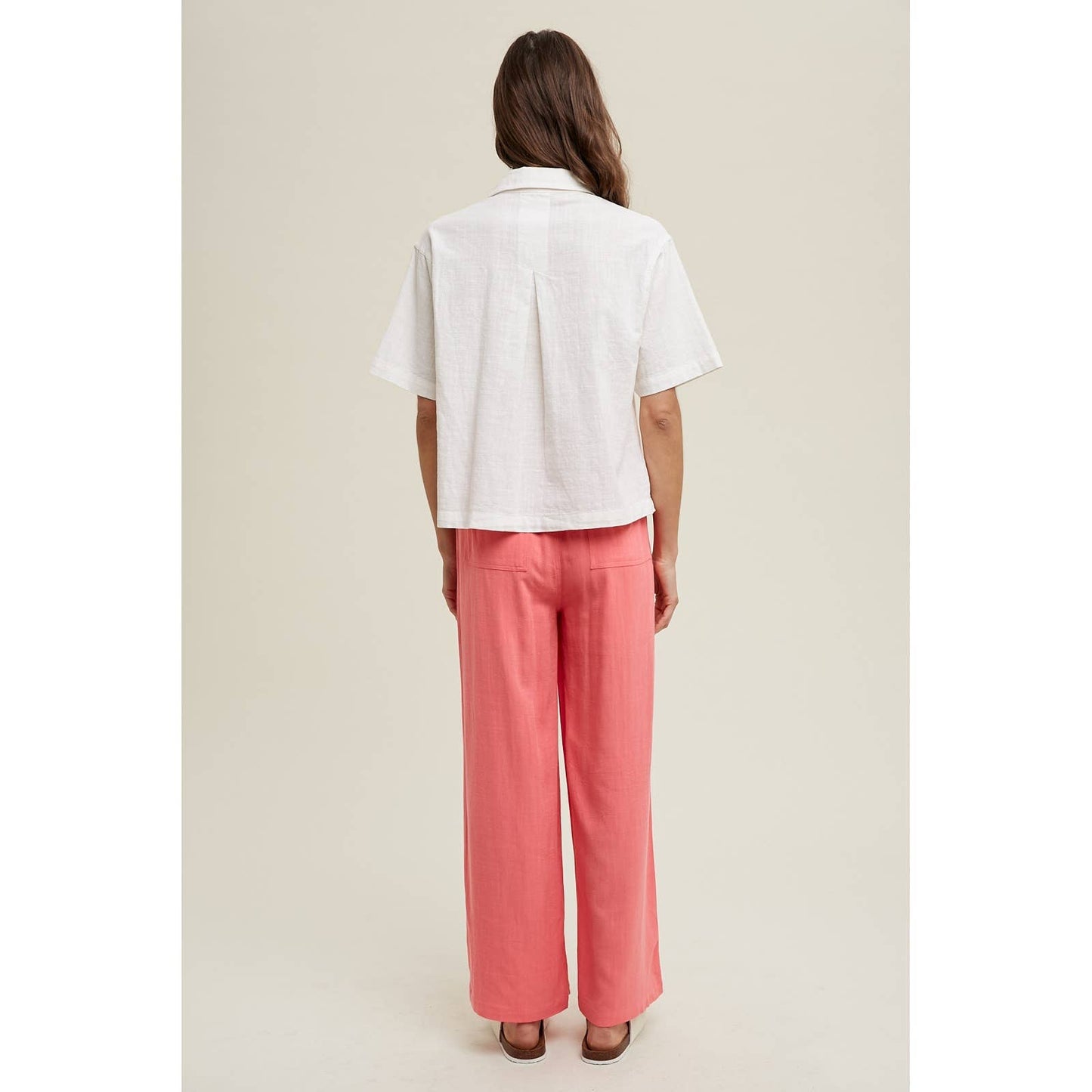 White Boxy Linen Button-up