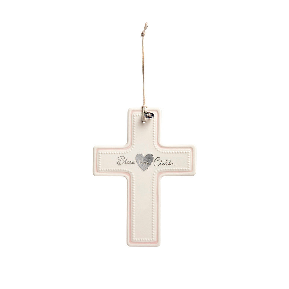 Bless This Child Wall Cross Blue (Demdaco)