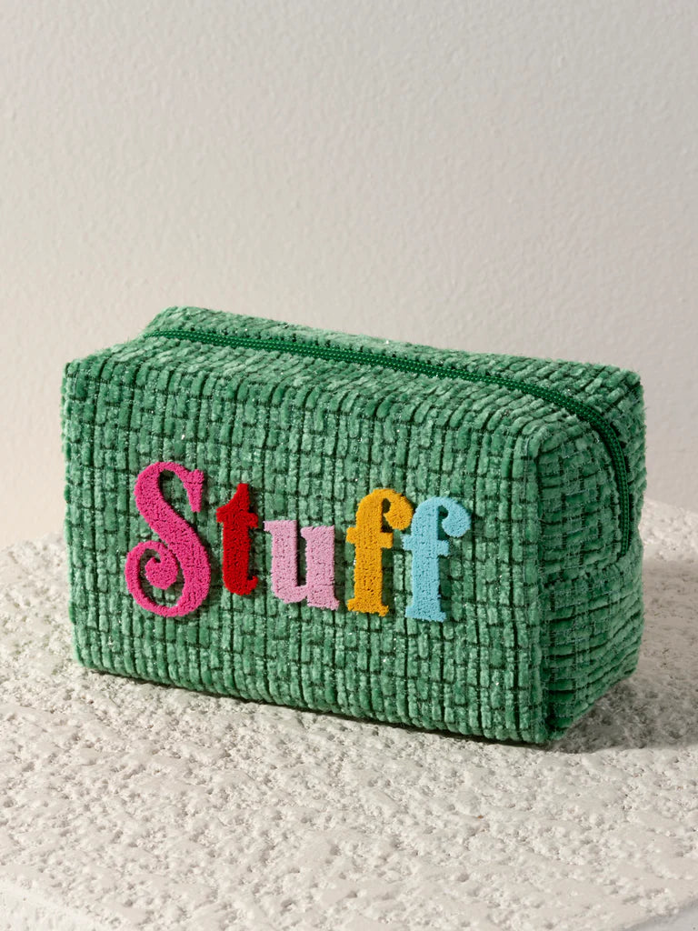 Stuff Green Zipper Pouch (Shiraleah)