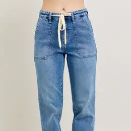 High Waisted Denim Jogger