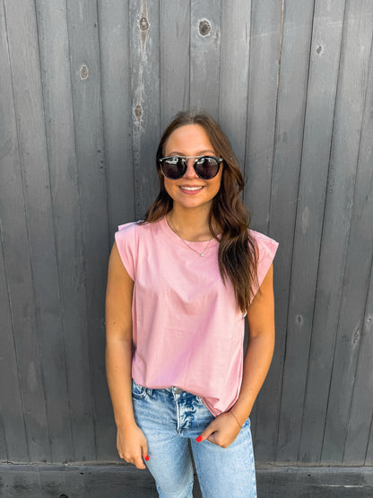 Bubblegum Ciara Cap Sleeve Tee (Another Love)