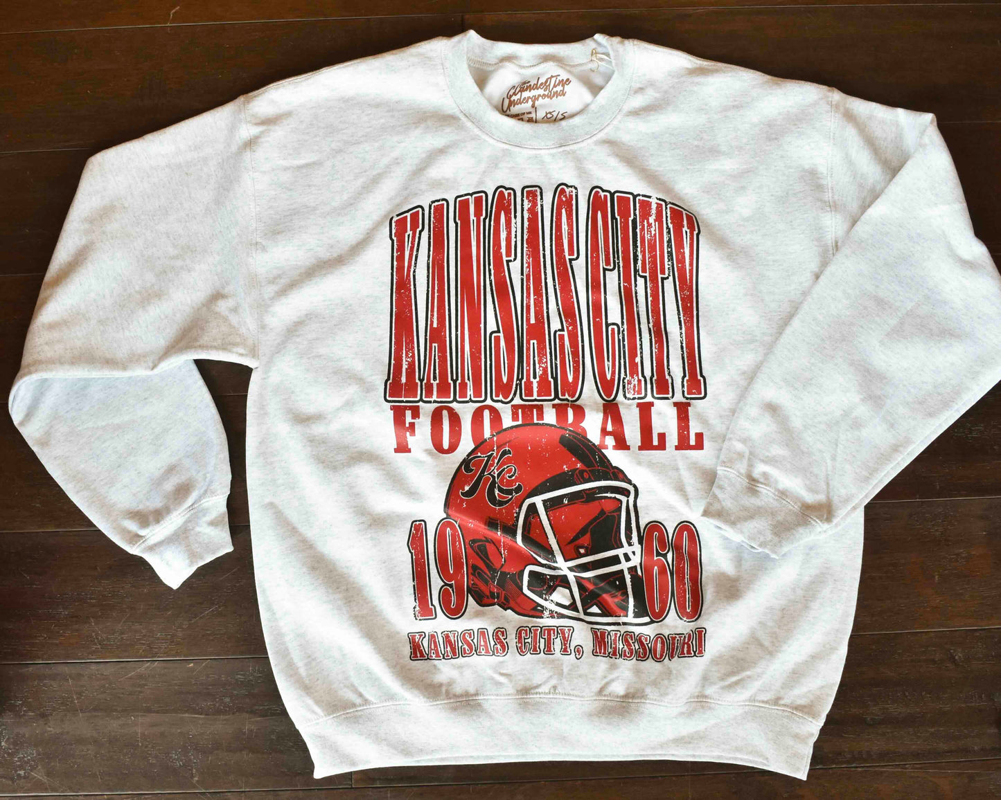 90's Kansas City Football Oversized Crewneck Sweatshirt