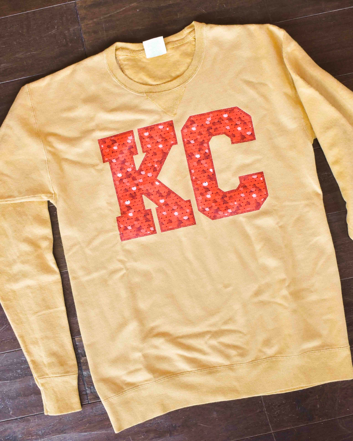 KC Faux Glitter Crewneck Sweatshirt