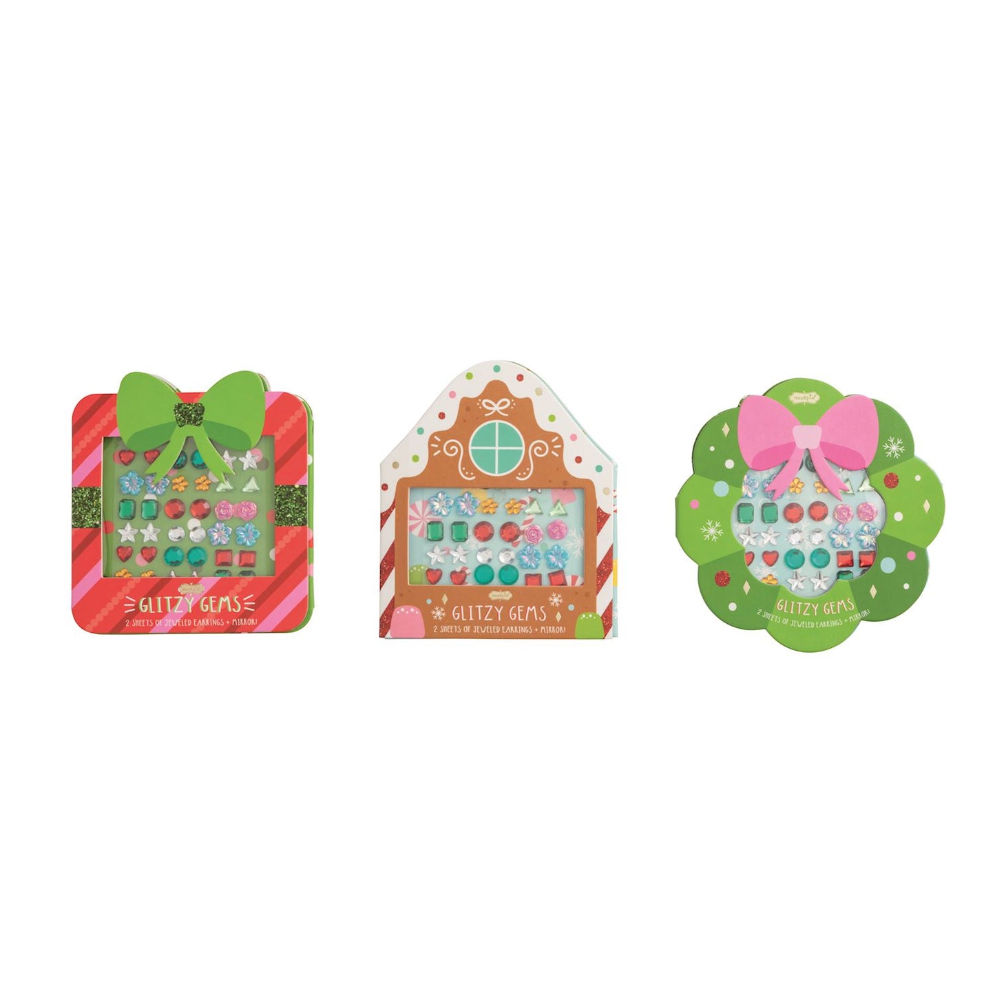 Christmas Glitzy Gems Stickers Earrings