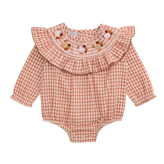Smocked Gingham Turkey Bubble