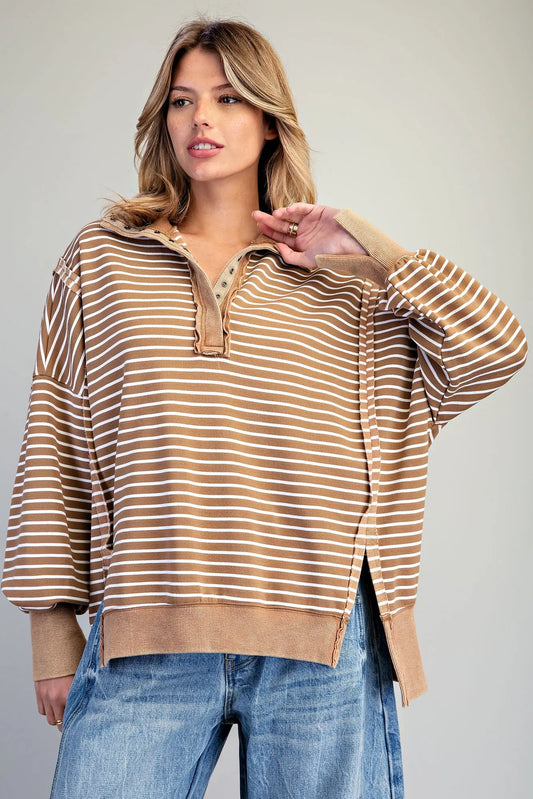 Striped Washed Pullover