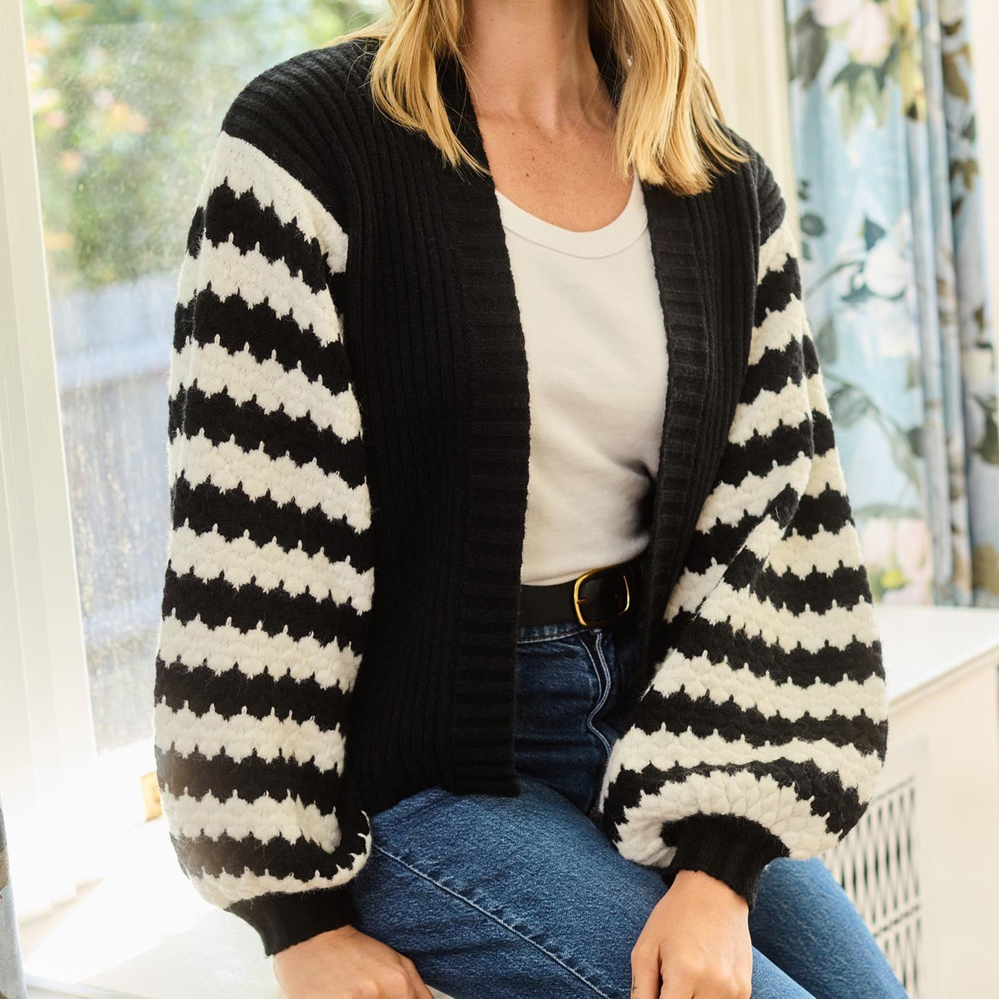 Pippa Black/White Cardigan