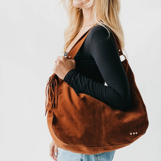 Chocolate Suede Hazel Hobo
