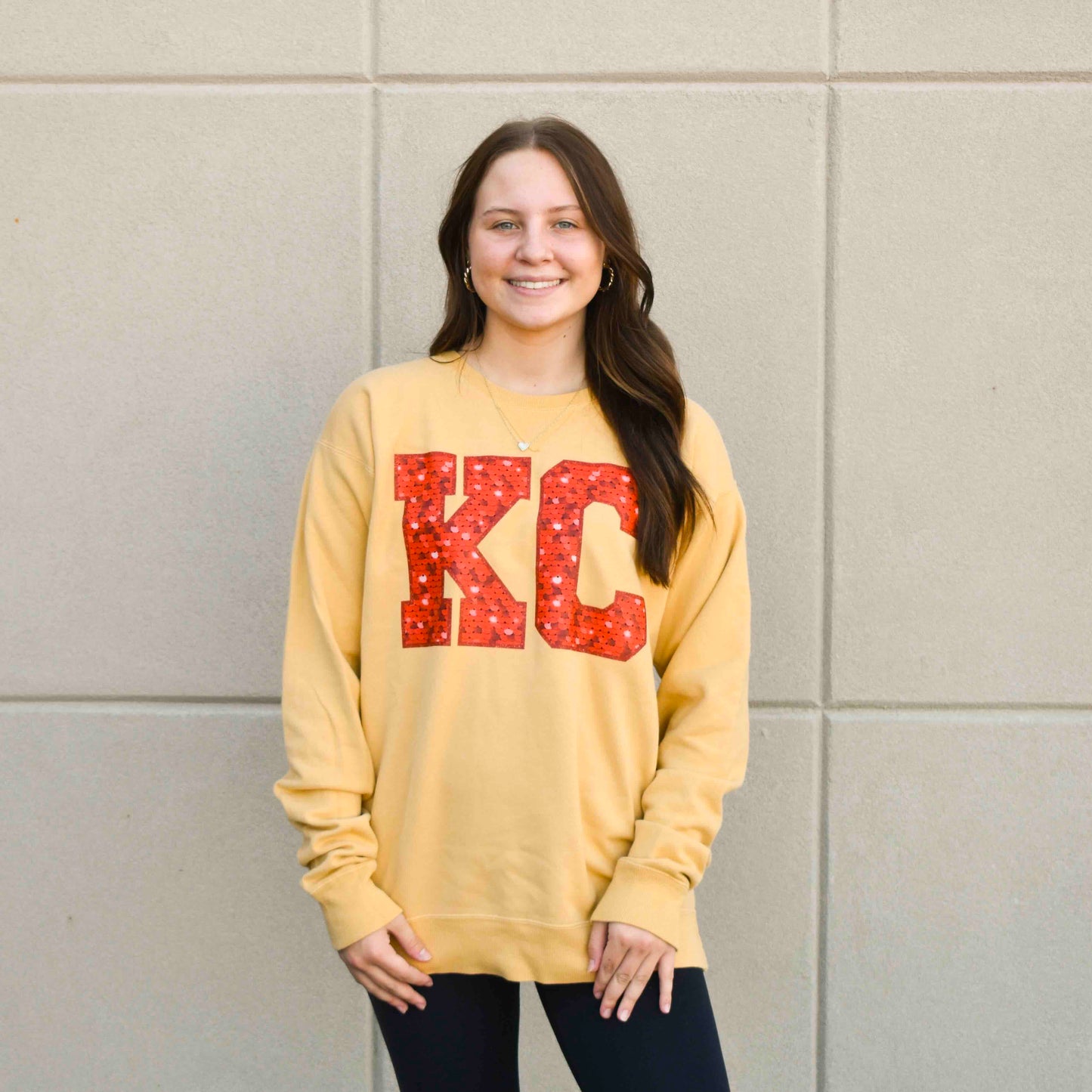 KC Faux Glitter Crewneck Sweatshirt