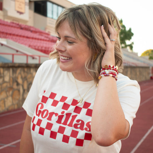 Red/Gold Gameday Bracelet Stack (Savvy Bling)