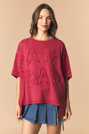 'gameday' Twill Patch French Terry Top