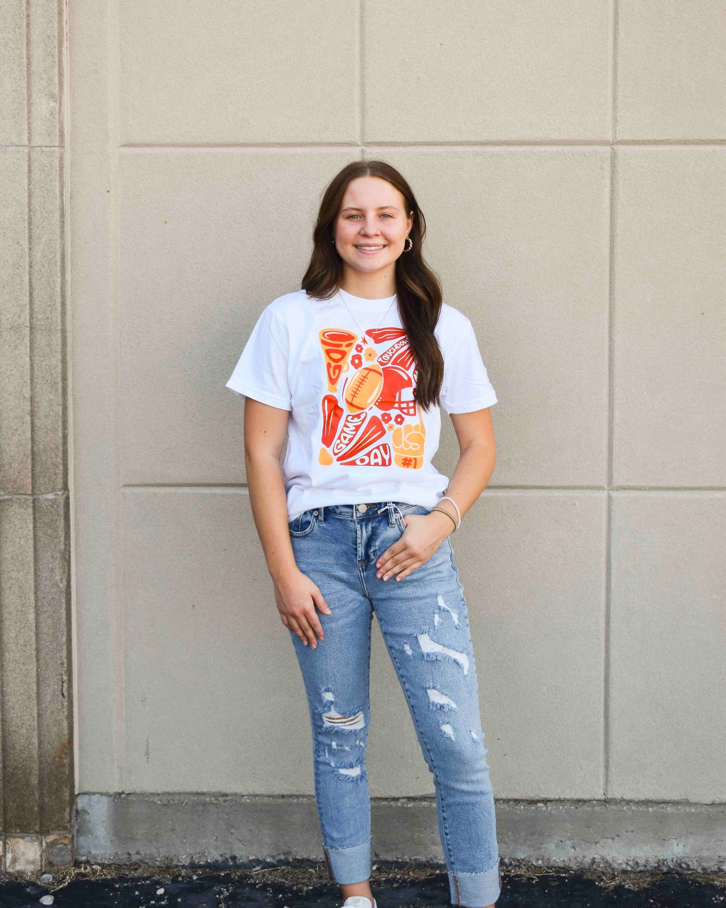 Red & Gold Retro Game Day Tee