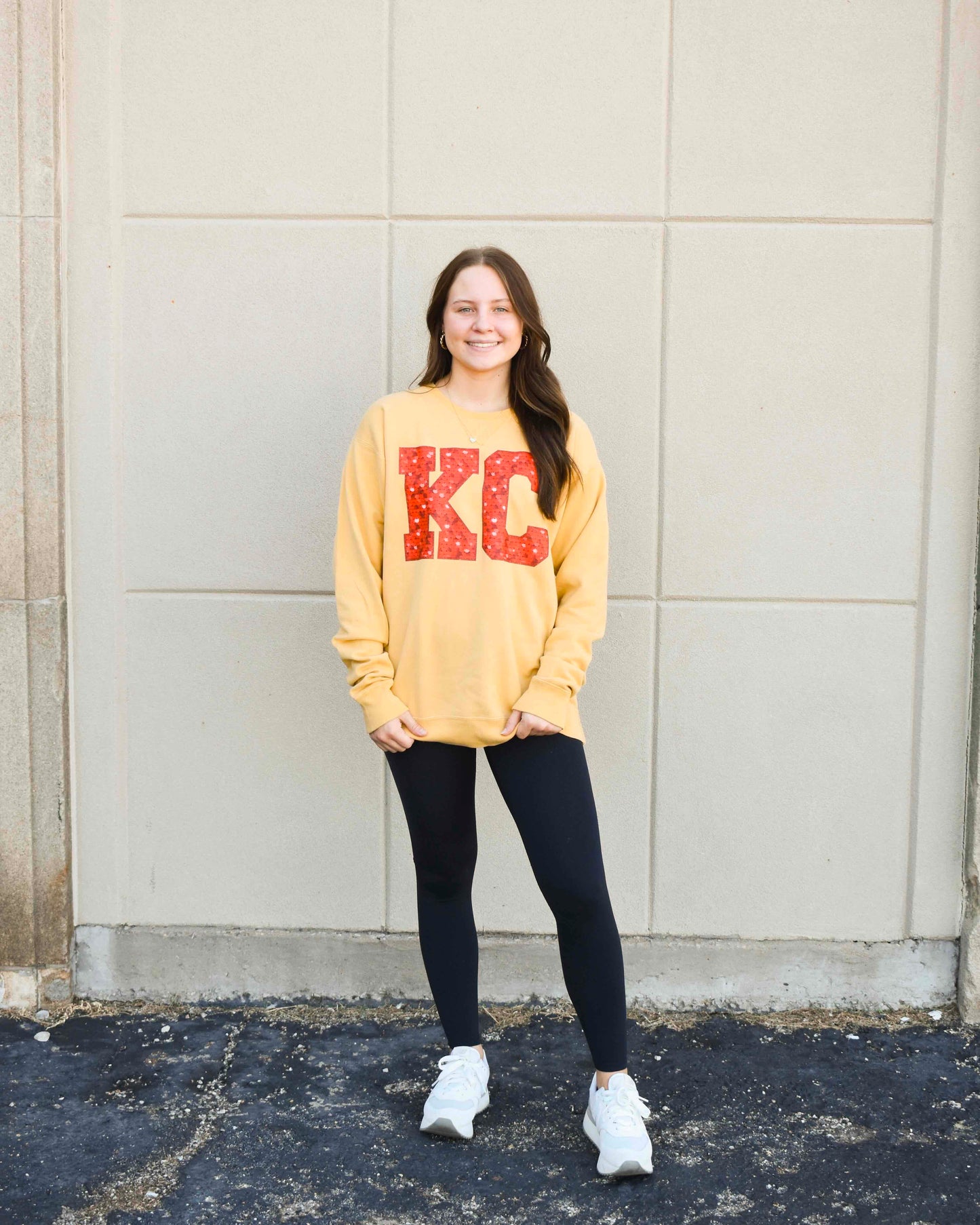 KC Faux Glitter Crewneck Sweatshirt