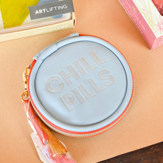 Blue Chill Pills Vegan Leather Pill Box (Designworks Ink)