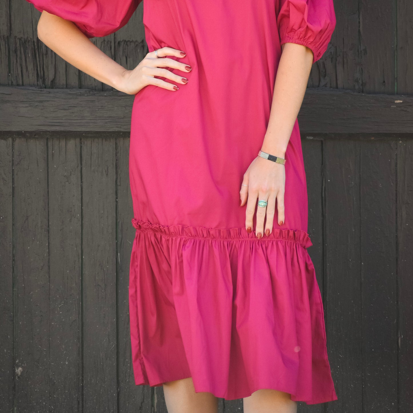 Monet Pink Midi Dress (Mud Pie)