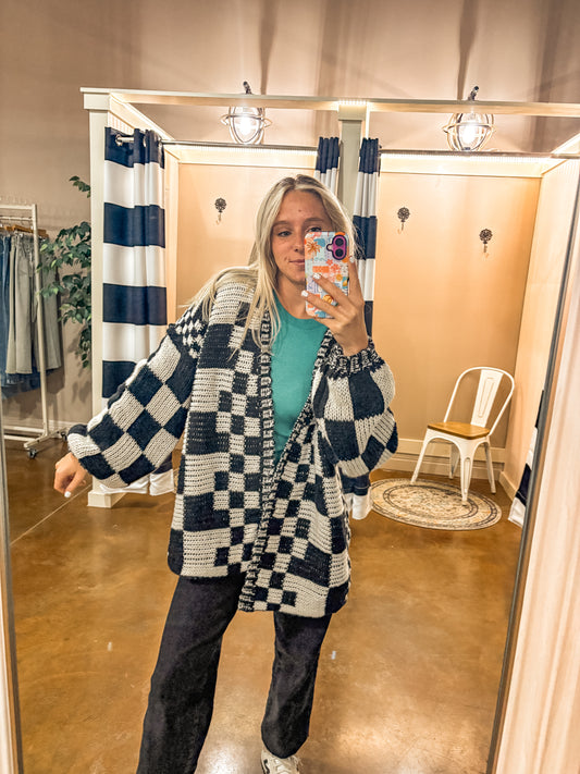 Billie Chunky Check Cardigan