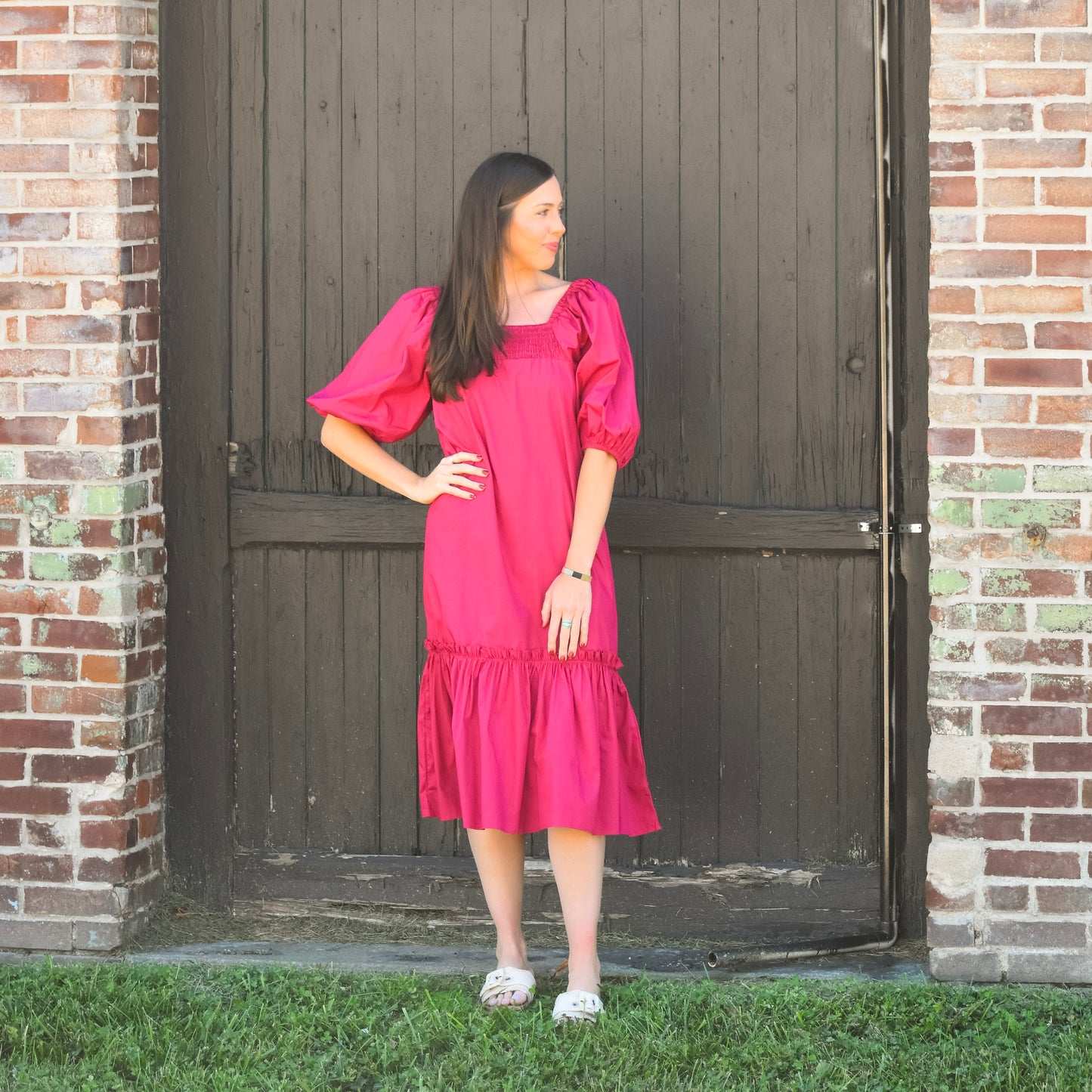 Monet Pink Midi Dress (Mud Pie)