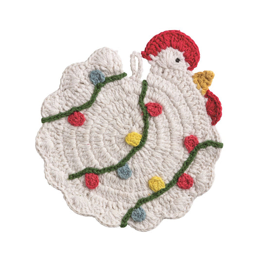 Farm Animal Christmas Crochet Trivet