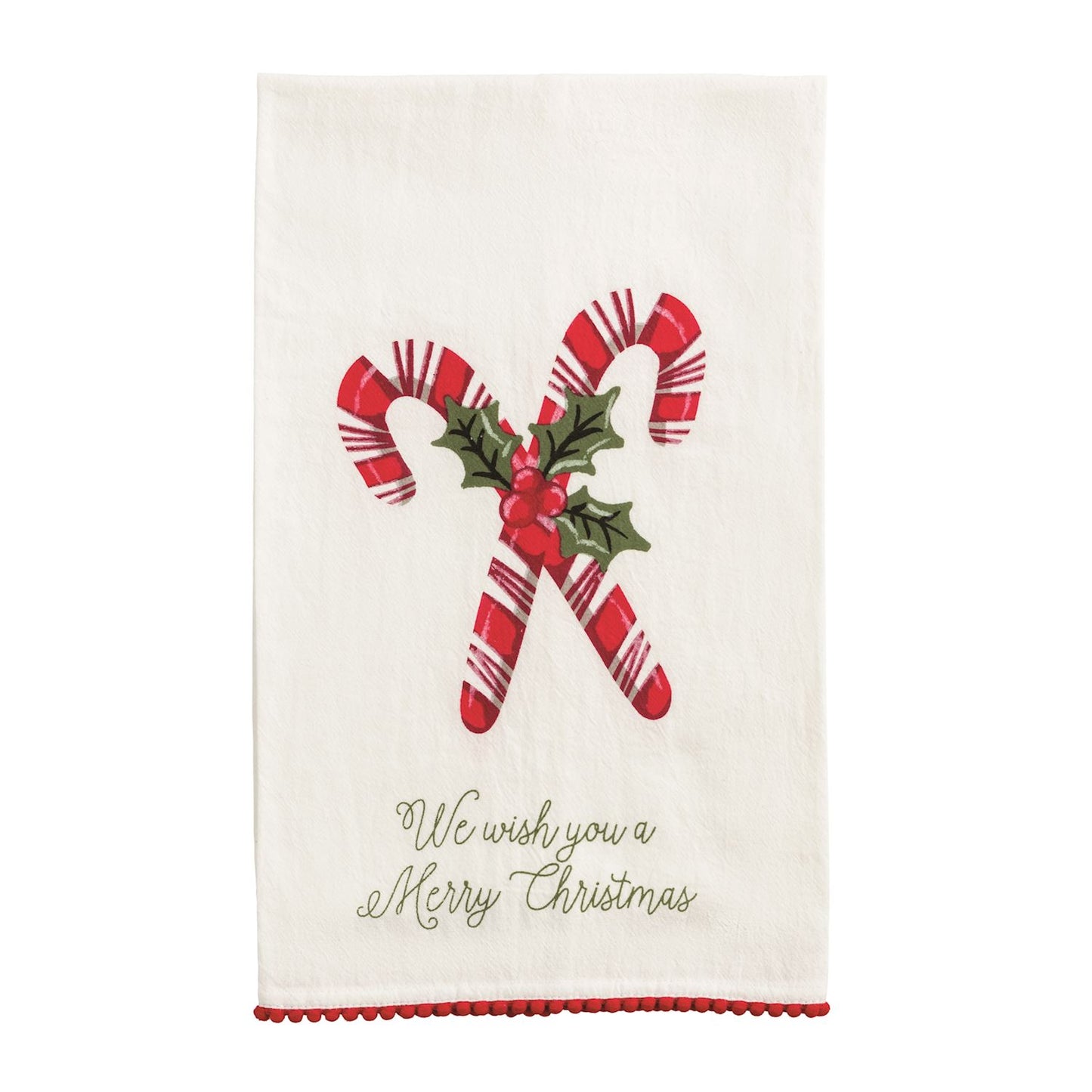 Holiday Pom Trim Towels