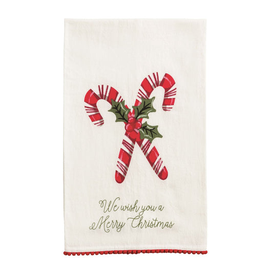 Holiday Pom Trim Towels