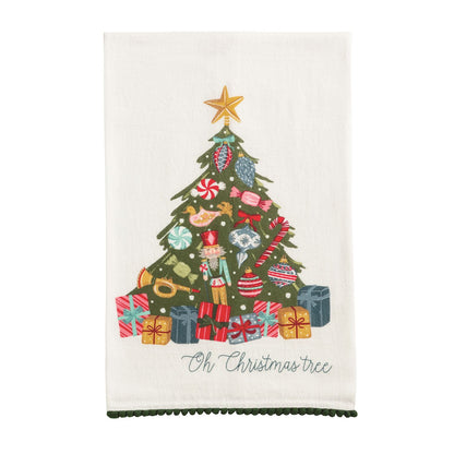 Holiday Pom Trim Towels