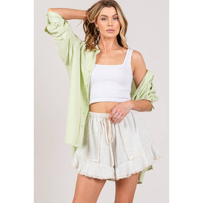 Green Oversized Button-Up(Sage&fig)