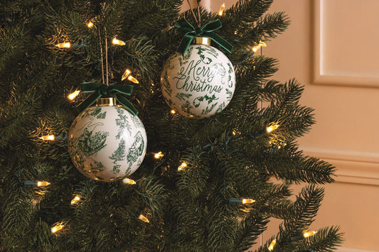 Merry Christmas Toile Ornament