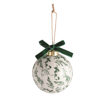 Green Toile Ornament