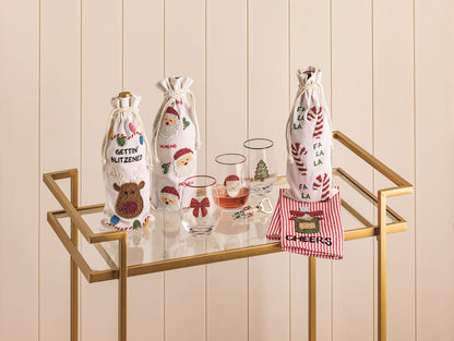 Xmas Beaded Wine Bags