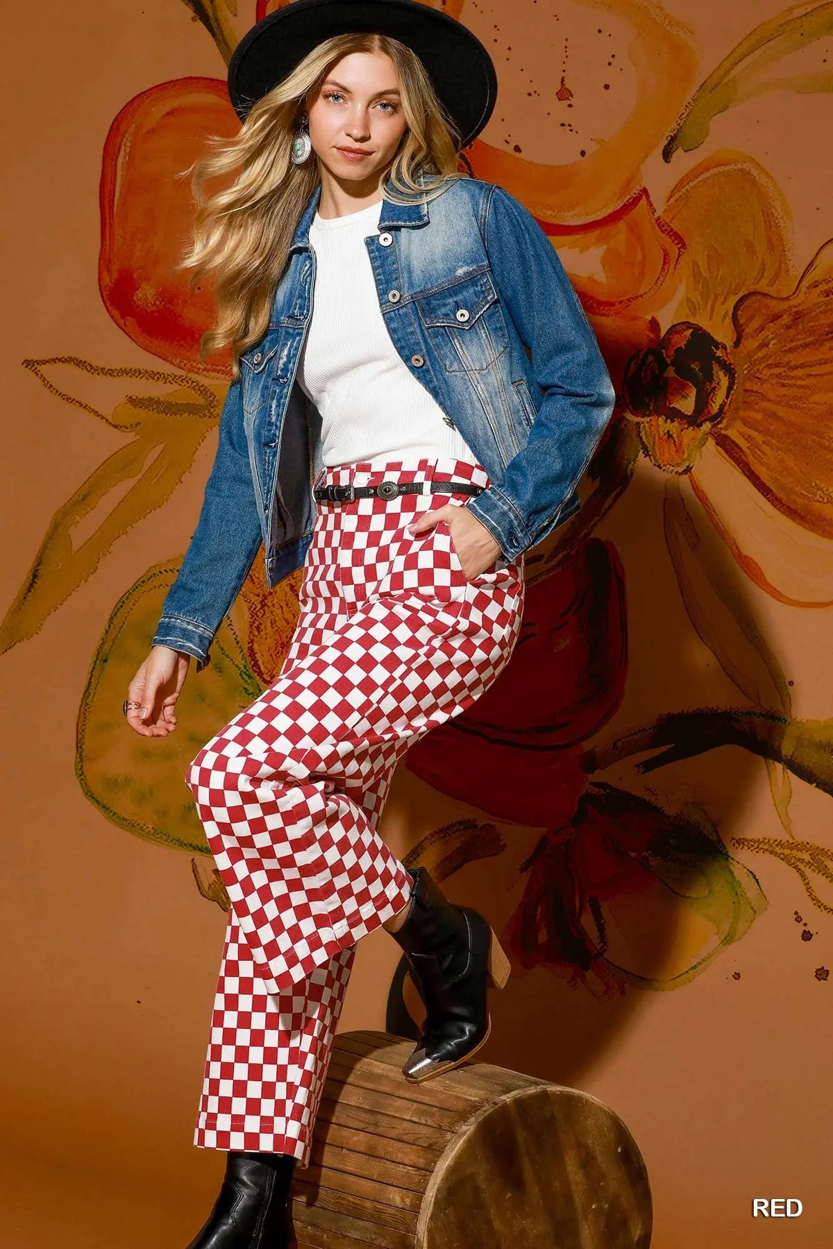 Checker Mineral Wash Pants